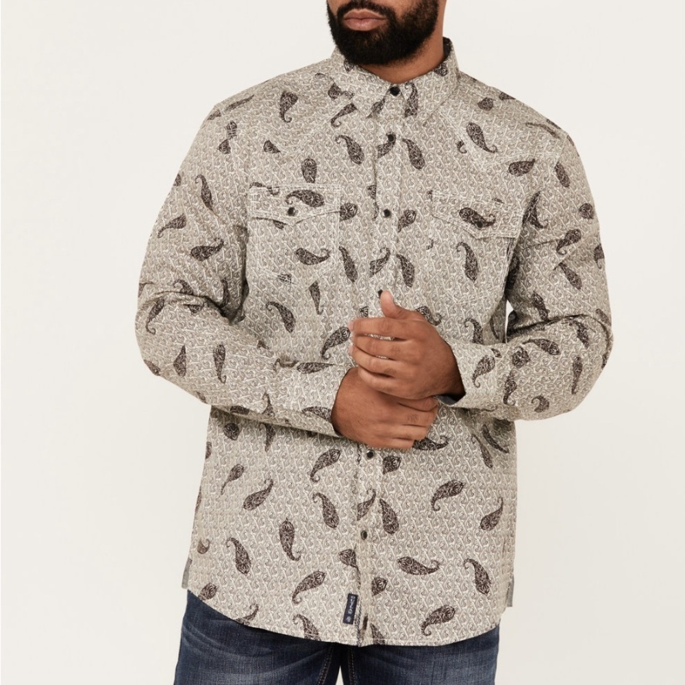 MOONSHINE SPIRIT MEN'S TATTOO PAISLEY PRINT LONG SLEEVE SNAP WESTERN SHIRT - Picture 5 of 5